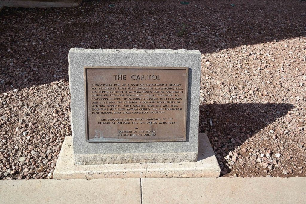 A plaque at the Arizona State Capitol in Phoenix